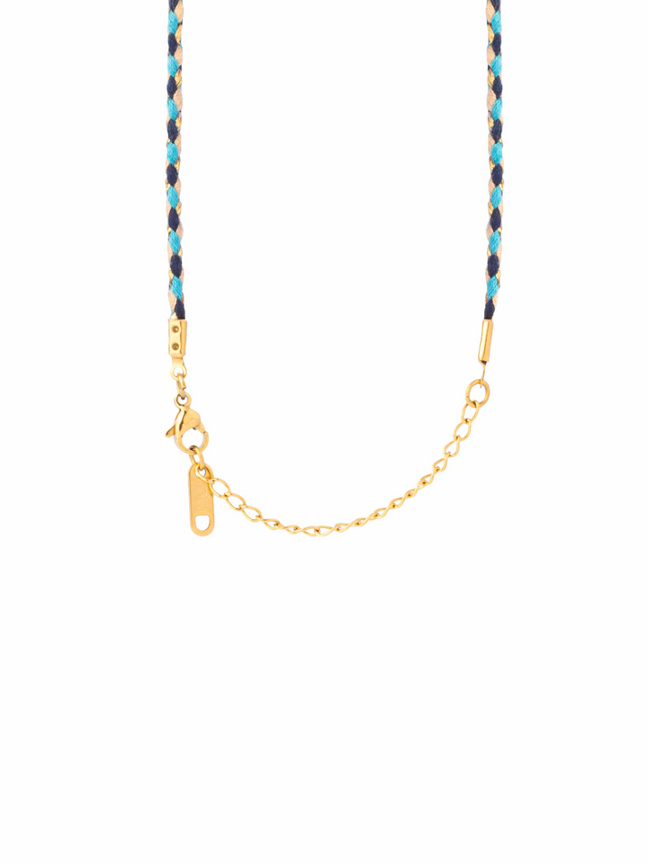 Collar Azul Con Multidijes, Luna y Estrella