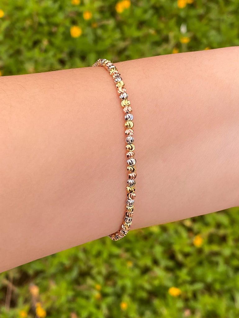 Pulsera Bolitas Combinada Con Textura