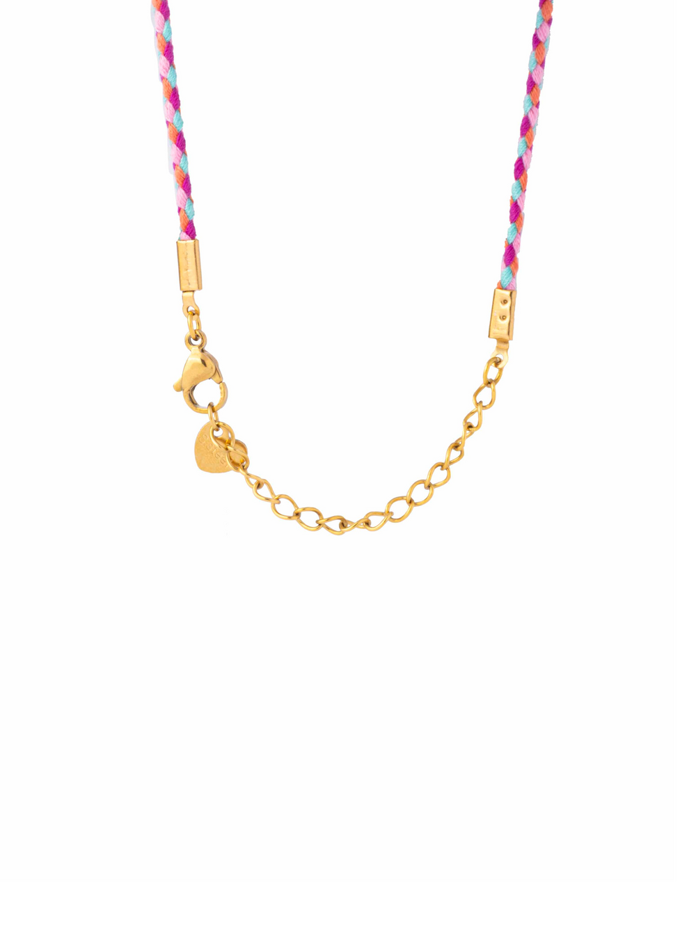 Collar Rosa Con Dijes Sol, Luna, Elefante