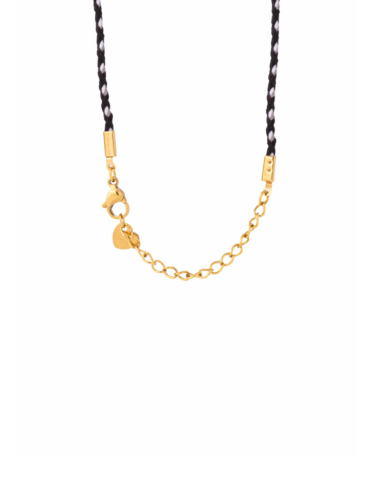 Collar Negro Con Dije Flor