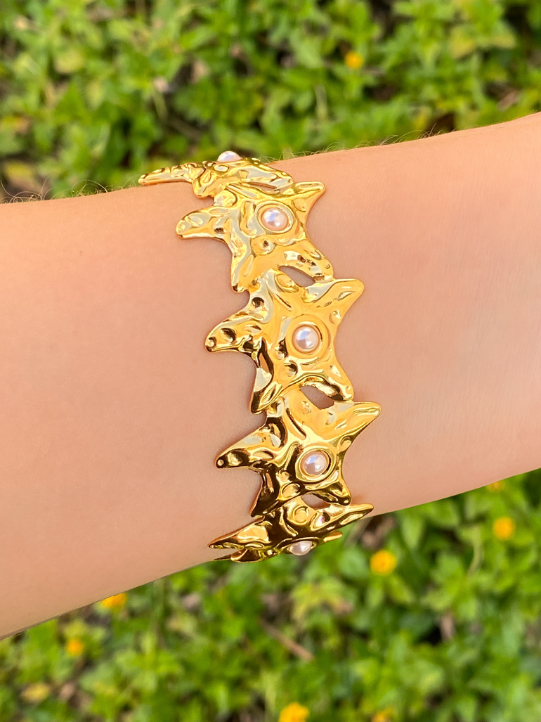 Brazalete Estrella Con Perla Chunky