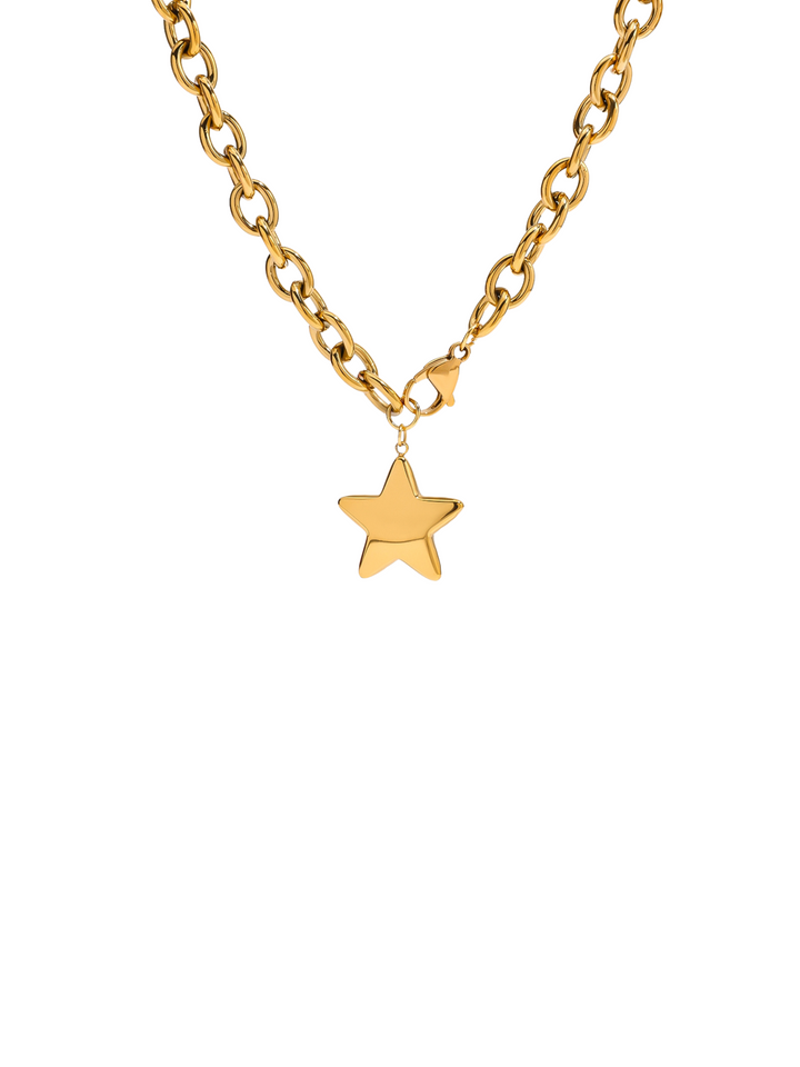 Collar Eslabones Con Dije Estrella