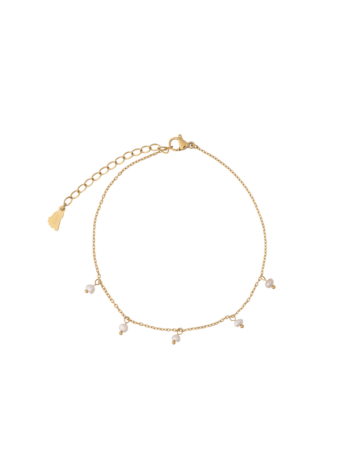 Tobillera Con Cinco Perlitas