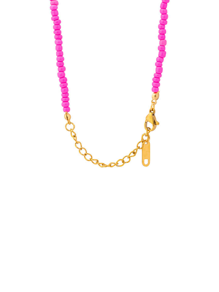 Collar Chaquiras Rosas Con Estrella De Mar