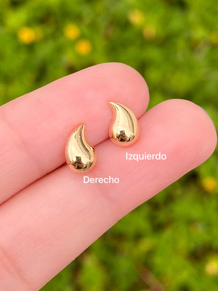 Broquel Gota Lisa Oro 14k