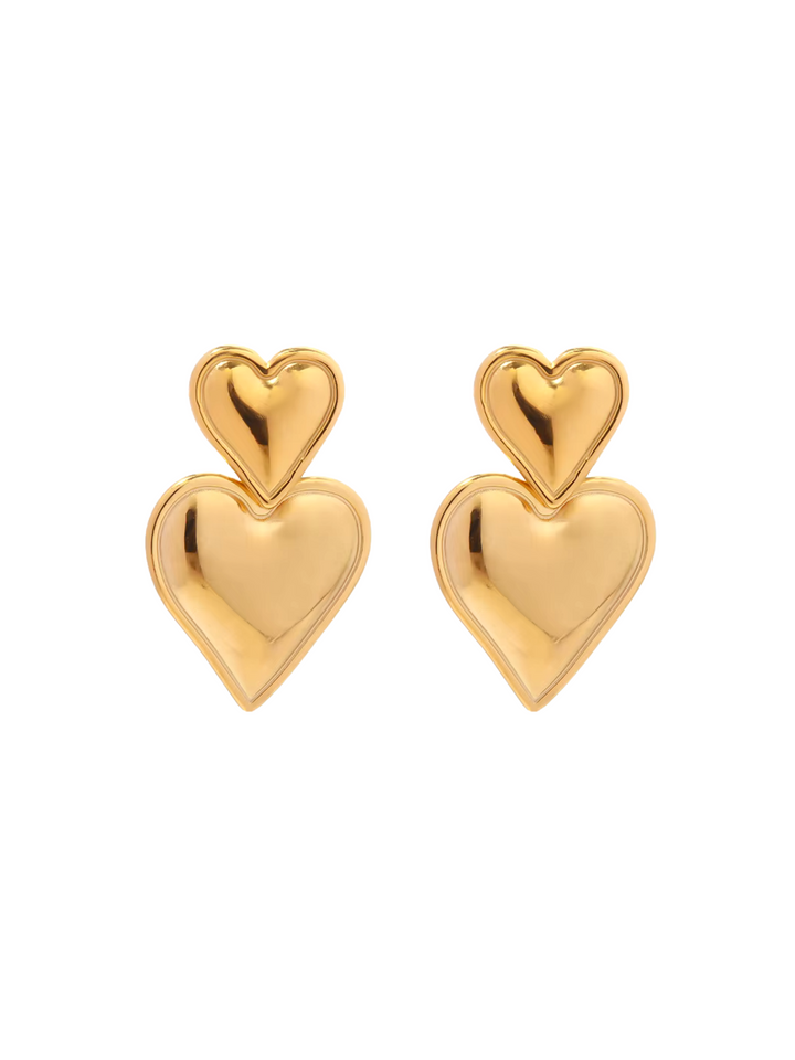 Par Arete Doble Corazon