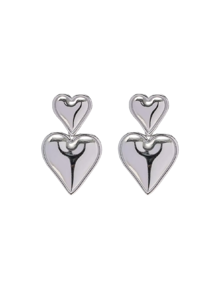 Par Arete Doble Corazon