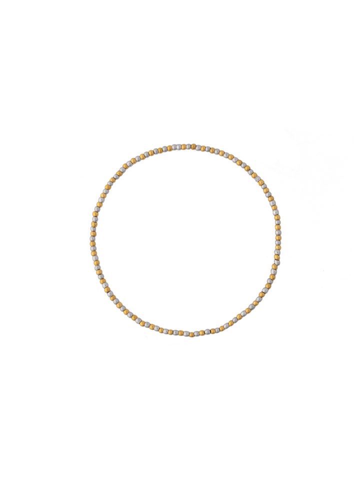 Pulsera Bolitas Dorado y Plateado