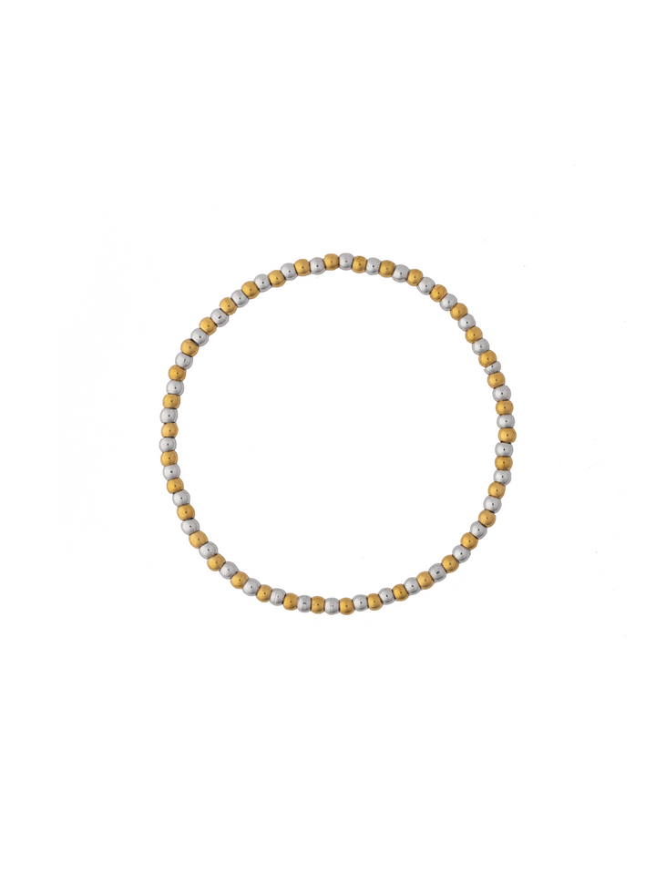 Pulsera Bolitas Dorado y Plateado