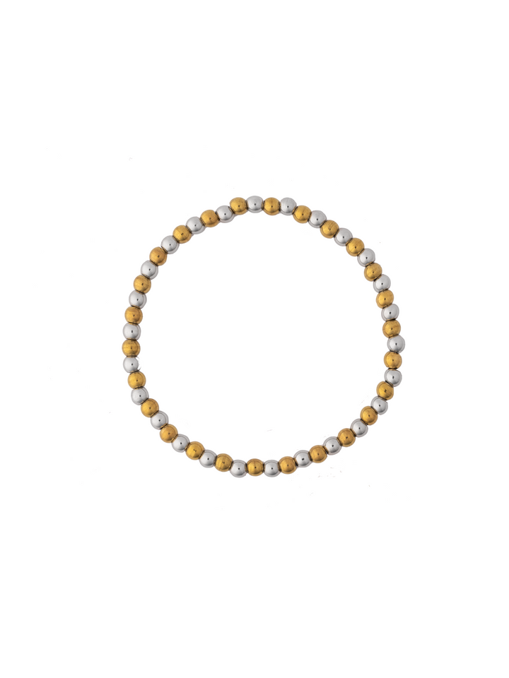 Pulsera Bolitas Dorado y Plateado