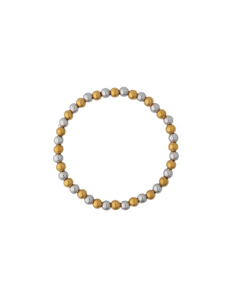 Pulsera Bolitas Dorado y Plateado
