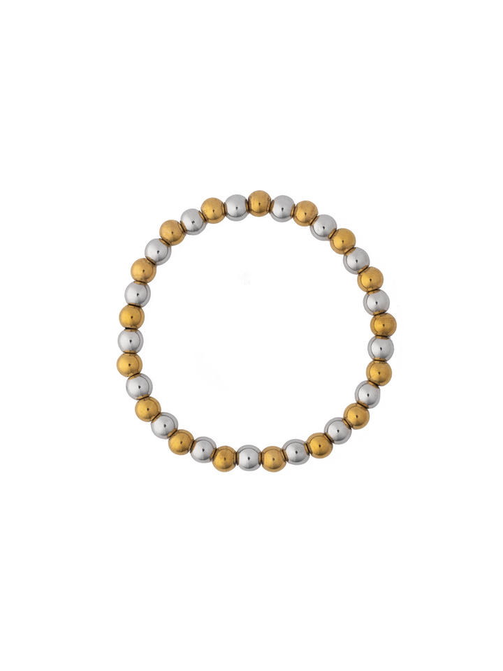 Pulsera Bolitas Dorado y Plateado
