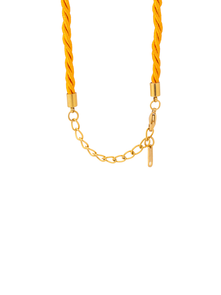 Collar Naranja Con Dije Sol