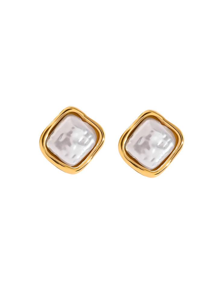 Par Arete Rombo Con Perla