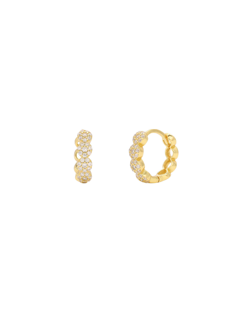 Arracada Con Cuatro Circulos Zirconias