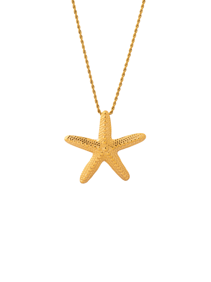 Collar Trenzado Con Estrella De Mar Chunky