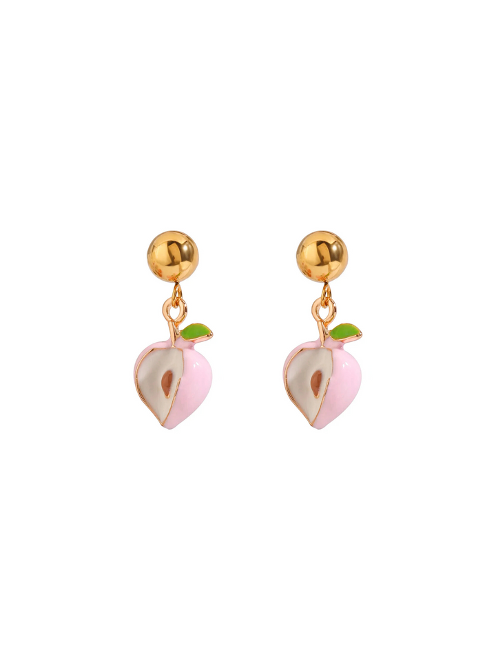 Par Arete Con Duraznos Rosas