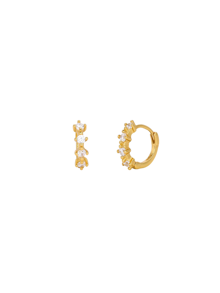 Arracada Con Cuatro Zirconias 11 mm