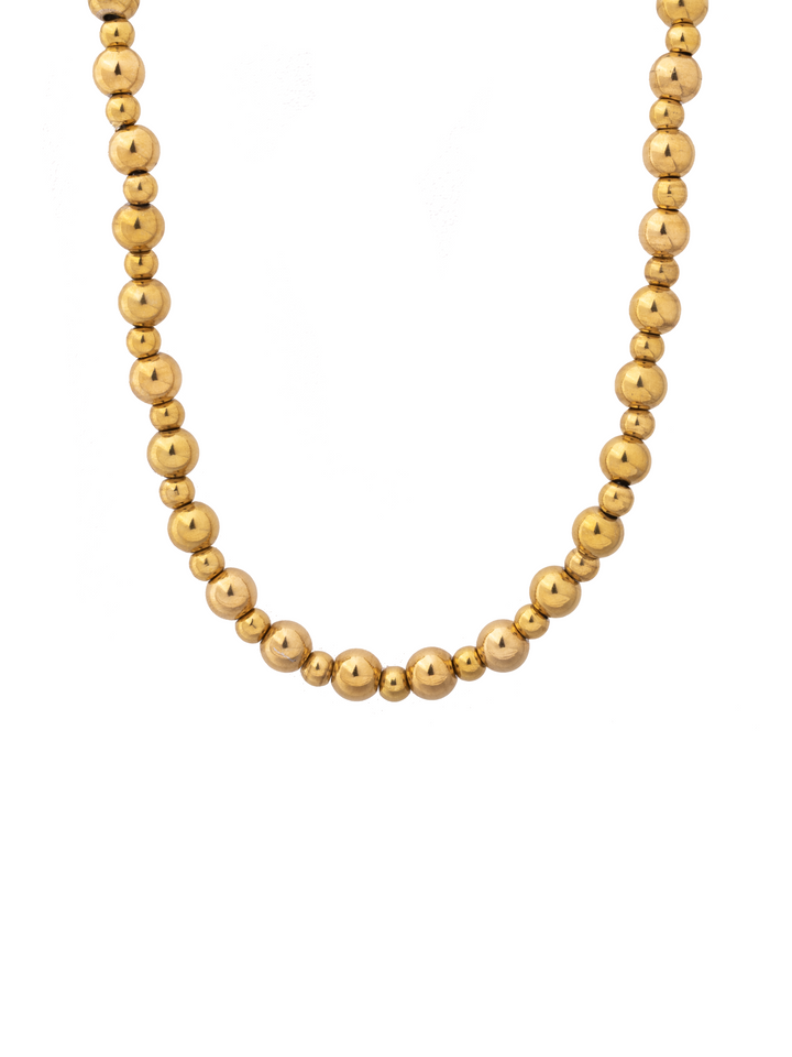 Collar Bolitas Doradas 4 mm y 6 mm