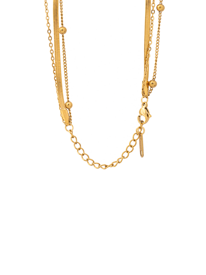 Collar Triple Bolitas Con Dije Esmaltado Cerezas