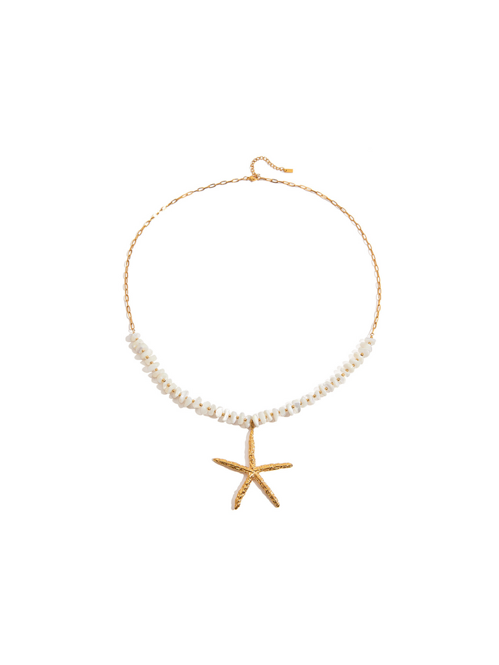 Collar Con Piedra Natural y Estrella de Mar