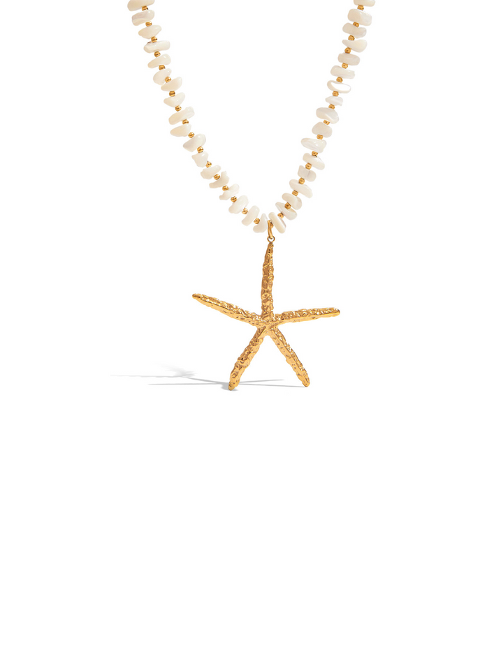 Collar Con Piedra Natural y Estrella de Mar