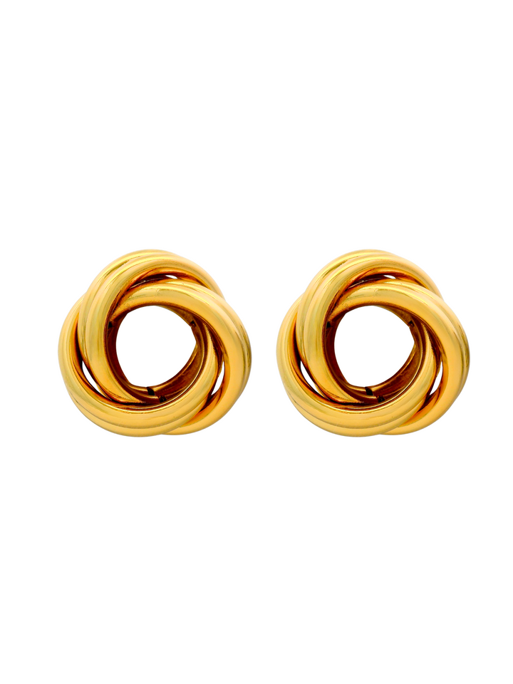 Par Arete Triple Circulo Abierto Enlazado Chunky