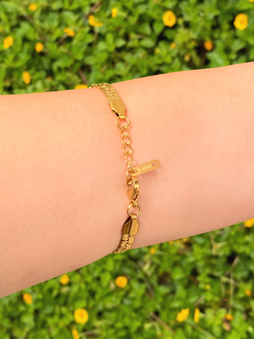 Pulsera Tejido Plano Con Textura