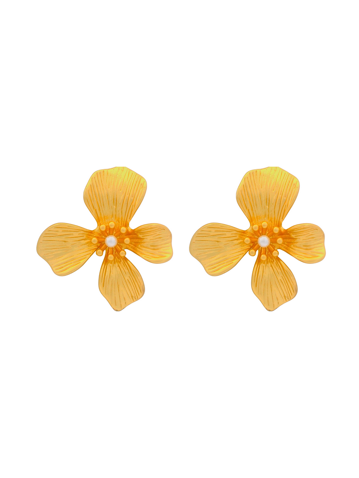 Par Arete Flor Cuatro Petalos