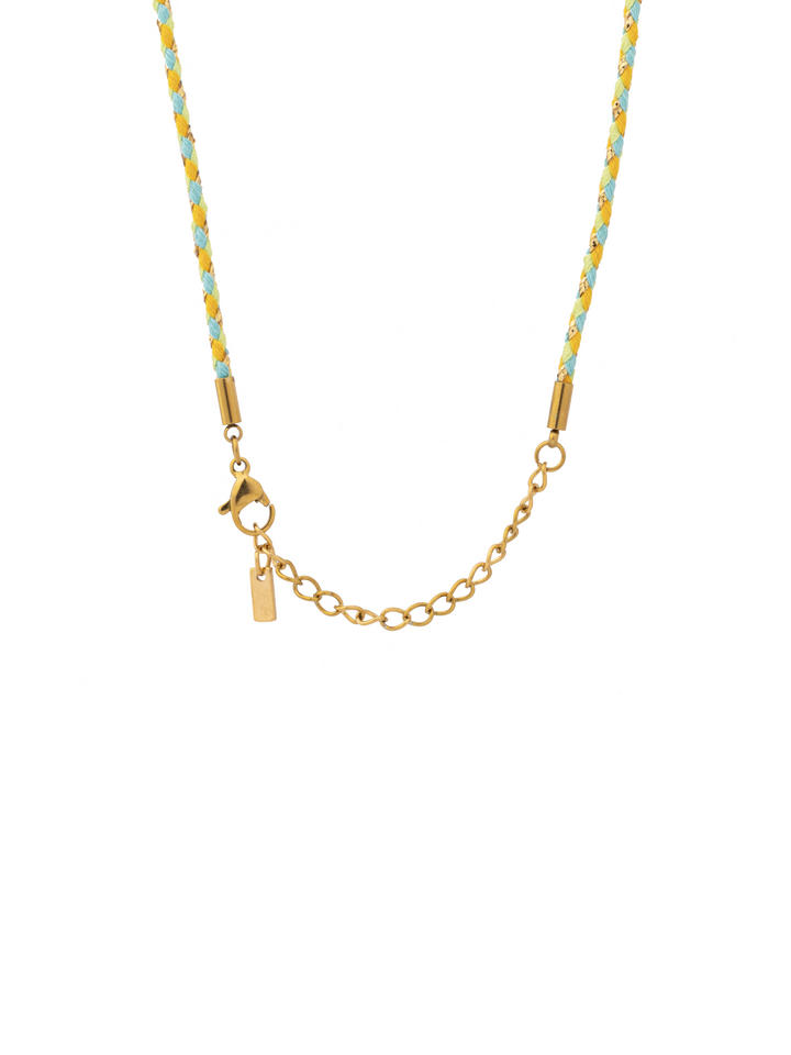 Collar Verde Con Dijes Corazon y Ojos