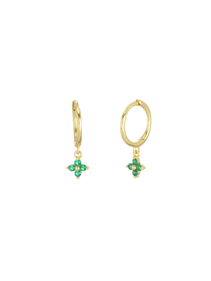 Arracada Con Trebol Verde