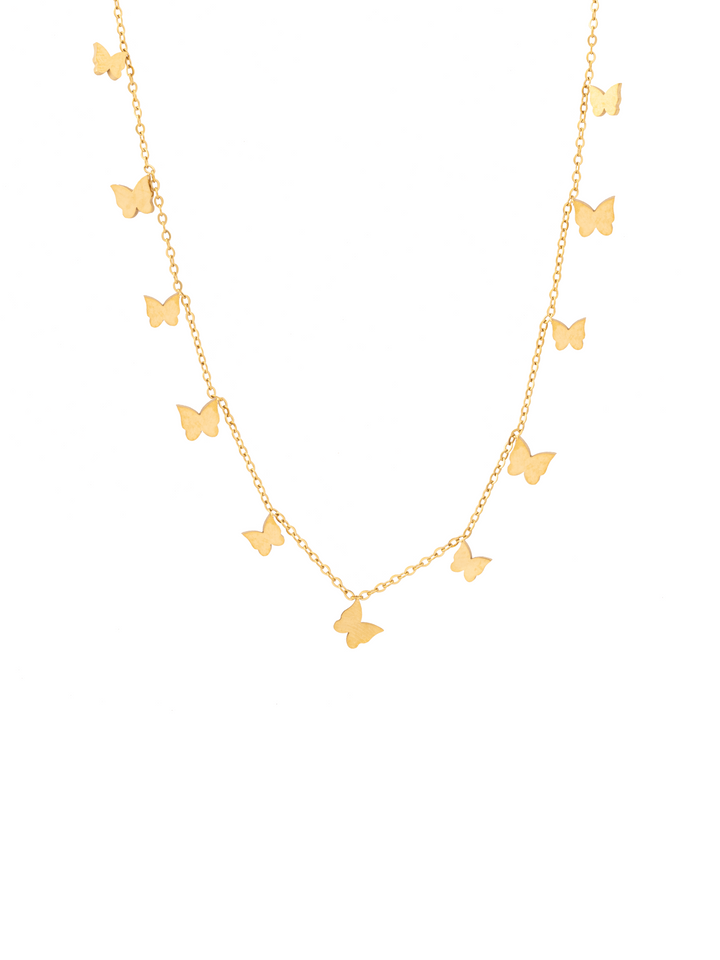 Collar Con Dijes Mariposas Lisas