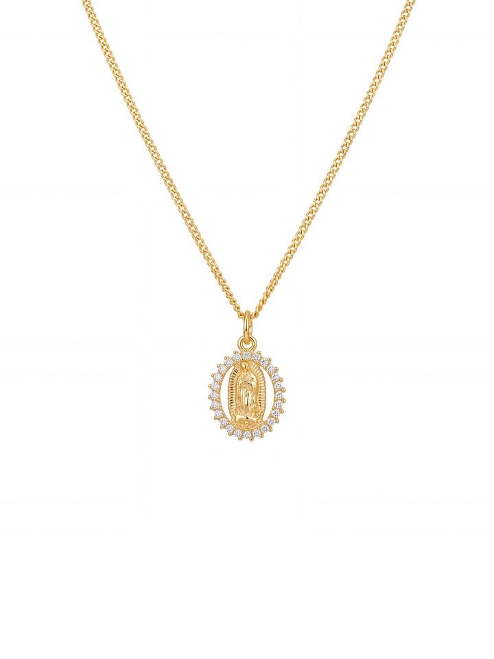 Collar Virgen Con Contorno Zirconias