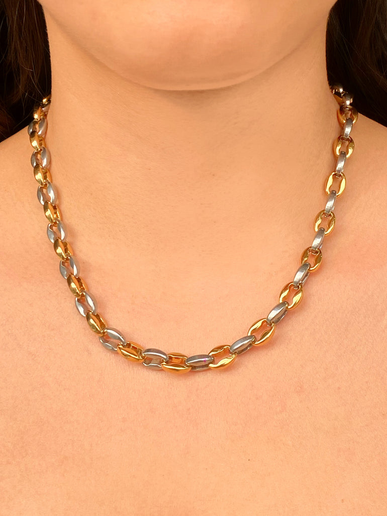 Collar Eslabon Ovalado Bean Combinado