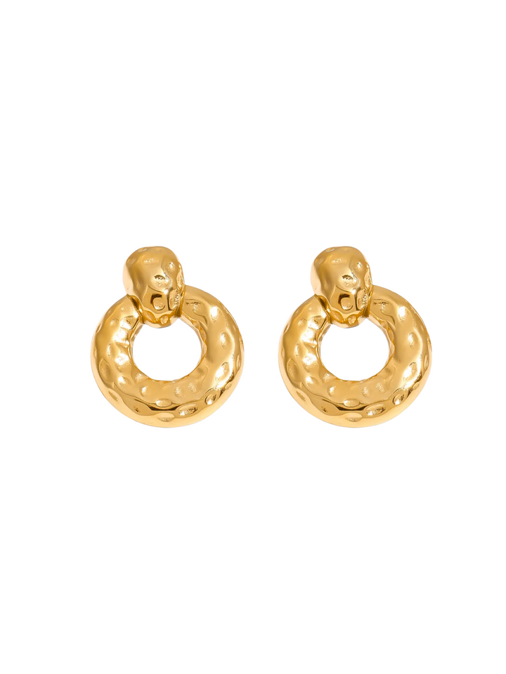 Par Arete Circulo Con Textura