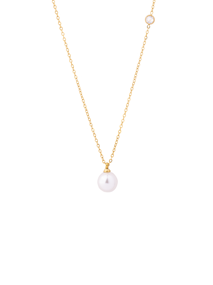 Collar Perla Con Zirconia