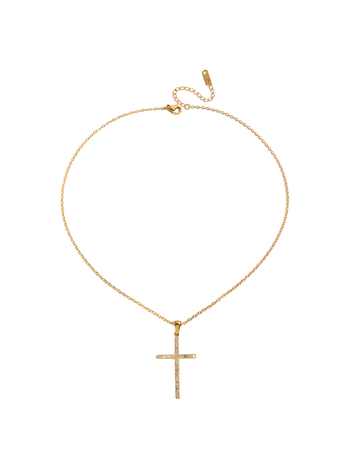 Collar Con Dije Cruz Zirconias