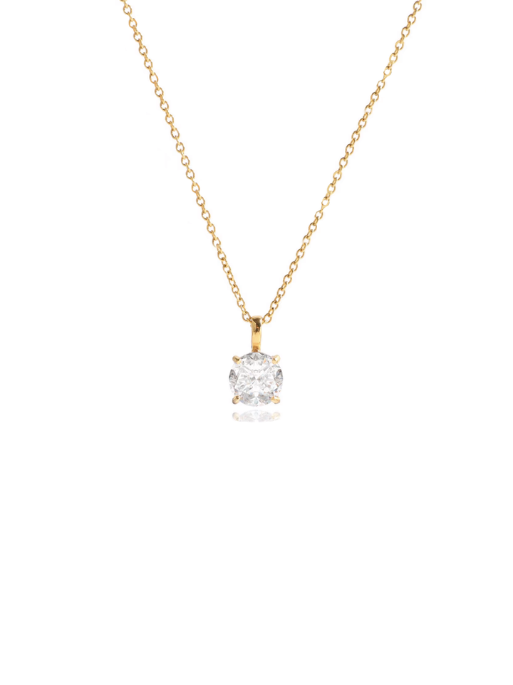 Collar Con Dije Zirconia 8 mm