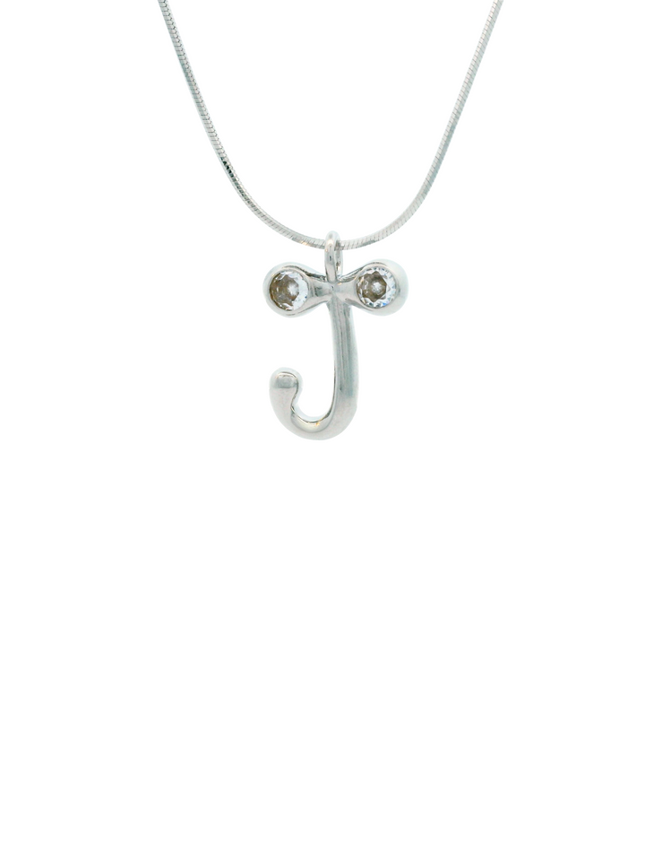 Collar Inicial J Bubble Con Zirconia