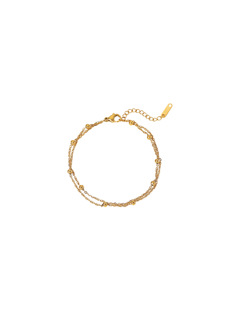 Pulsera Doble Con Bolitas