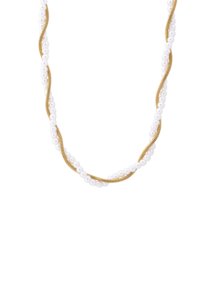 Collar Torcido Perlitas y Delgado