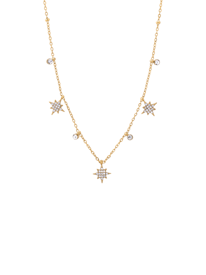 Collar Bolitas Con Estrellas Del Norte y Zirconias