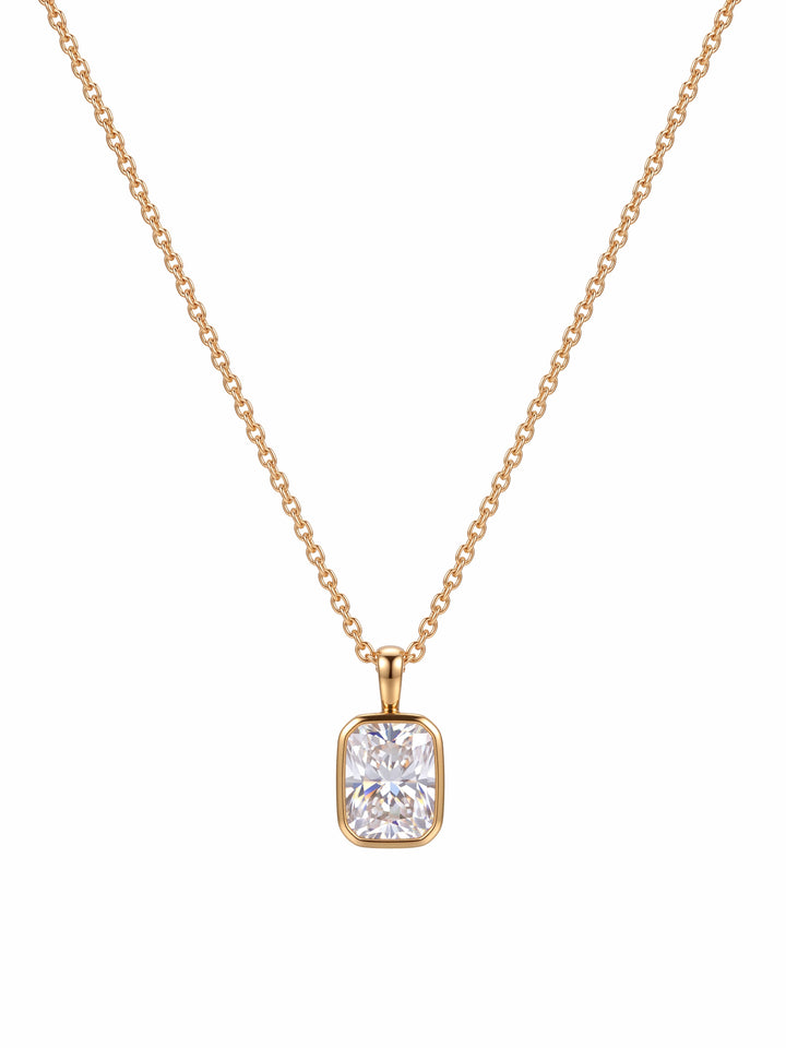 Collar Con Dije Zirconia Rectangular