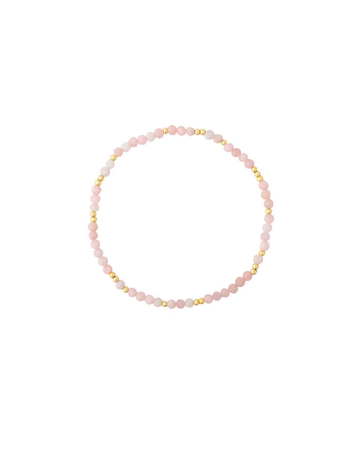 Pulsera Piedras Con Bolitas Doradas