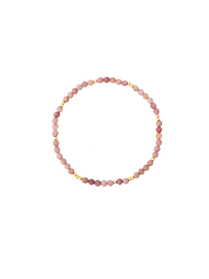 Pulsera Piedras Con Bolitas Doradas