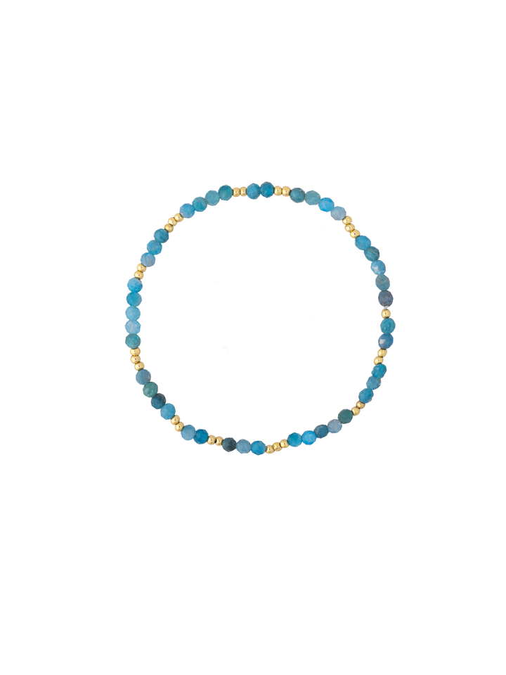 Pulsera Piedras Con Bolitas Doradas