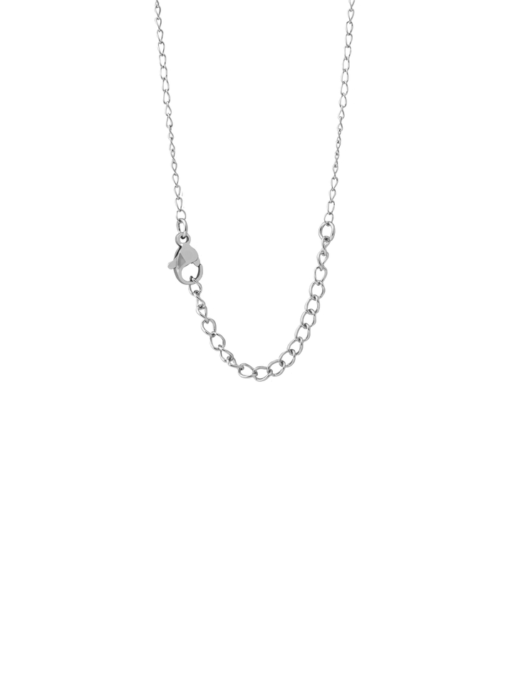 Collar Plateado Bolitas Con Cruz