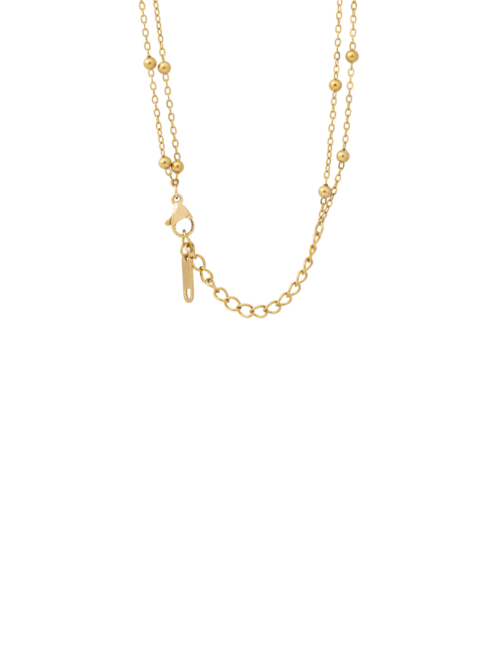 Collar Doble Corbatin Con Bolitas