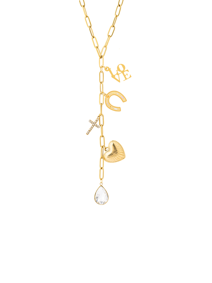 Collar Corbatin Dijes Love Gota Y Corazon