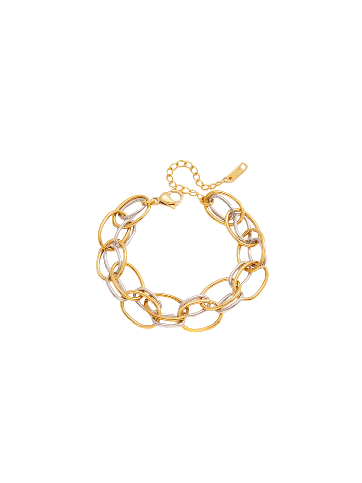 Pulsera Doble Eslabones Ovalados Combinados